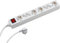 Meister regleta de 8 enchufes, 4 + 4, 1,4 m, Color Blanco, Interruptor, 7430820