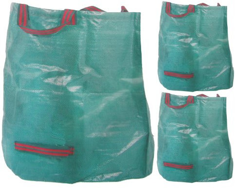 BigDean Gartenabfallsack XXL 272L im 3er Set - Extra robustes Polypropylen-Gewebe 150g/m² - wasserdicht & reißfest - Perfekter Behälter für Laub, Müll, Grünabfall, Grüngut & Kompost