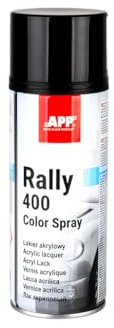 APP Rally 400 Color Spray - Pintura spray negro brillo | Pintura para coche, madera, metal | Spray pintura negra para para todo tipo de superficies, alta cobertura | 400 ml