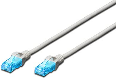 DIGITUS LAN Kabel Cat 5e - 20m - CCA-nätverkskabel med RJ45 - U/UTP oskärmad - kompatibel med Cat-6 och Cat-5 - Grå