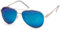styleBREAKER polarisierte Flieger Sonnenbrille, Pilotenbrille mit Federscharnier, Etui und Putztuch, Unisex 09020046, Farbe:Gestell Silber/Glas Blau verspiegelt