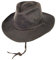 Dorfman Pacific Outback Cowboyhut aus Verwitterter Baumwolle - Braun - M