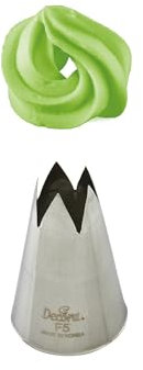 DECORA, 0263483 Cornetto Blisterato Zeppola di San Giuseppe, Cornetto in Acciaio senza Saldature, Da Utilizzare senza Adattore, Confezionato Singolarmente in Blister