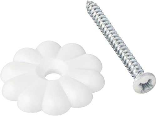 DAONEG Mobile Home/RV Ceiling Rosettes - 250 Count, White, 1-1/8 Diameter, Fastens Ceiling Panels to Rafters, Includes Screws