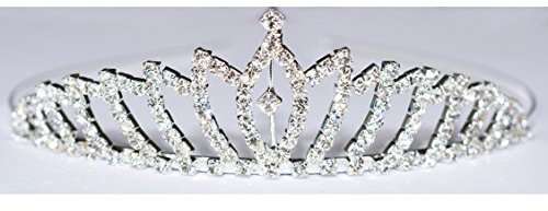 Miya® 1Stück hochwertige Wunderschöner Haarreif mit groß Stein Krone und Kristall Strass, Braut Hochzeit Jugendweihe Haarreif Haarnadel Haarspiralen Haarschmuck