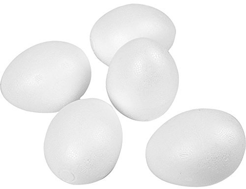 Creativ 543241 Uova di polistirolo, altezza: 8 cm, 50 pezzi, colore:bianco