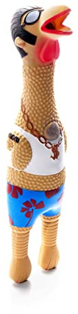 Outward Hound by Charming Pet Squawkers Earl Latex Squeaky Rubber Chicken Dog Toy, Funny Interactive Holiday Toy for Dogs, Large Size