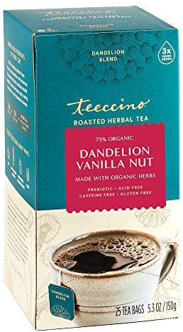 Herbal Tea – Dandelion Vanilla Nut – Rich & Roasted Herbal Tea That’s Caffeine Free & Prebiotic with Detoxifying Dandelion Root, 25 Tea Bags