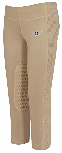 TuffRider Kid's Ventilated Schooling Tights, Safari/Safari, Small
