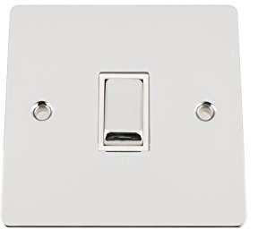 A5 SWI1GCFWC 10 A 1-Gang 2-Way Single Polished Chrome Light Flat Switch with Metal Rocker White Insert