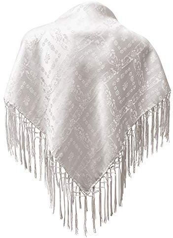 Seidentuch Dirndl-Trachtentuch Tuch weiß 75x75cm Dirndltuch Seide Fransentuch für Tracht Trachtenseidentuch mit Fransen Schultertuch Halstuch silk clouth hochwertigste Qualität!