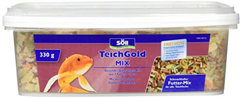 Söll 18811 TEICH-GOLD Mix, 330 g - Ganzjahresfutter aus 3 Futterformen zum Füttern von Teichfischen, für eine ausgewogene Fischernährung