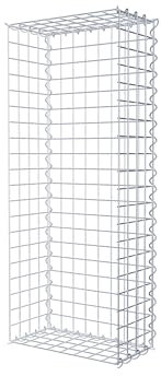 GABIONA Cesta de piedra de gavión rectangular, malla de 5 x 5 cm, profundidad de 40 cm, cesta de cultivo tipo 2, cierre de espiral, galvanizado (100 x 20 x 40 cm)