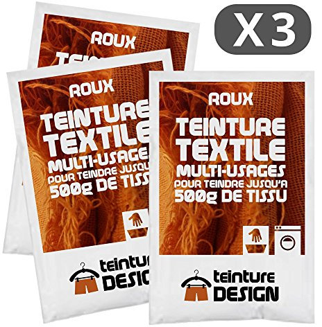 Set aus 3 Textilfarben - rotbraun - Universal Textilfarbe für Kleidung und natürliche Stoffe