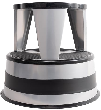 Cramer Kik Step Steel Step Stool - Two Step Stool, Holds 350 lbs (Silvertone)