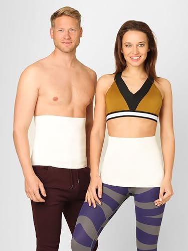 BeFit24 Ceinture de Maintien Thermique en Laine Angora pour Hommes et Femmes - pour Reins Lombaire le Dos, Blanc