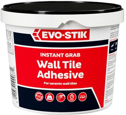 Evo Stik Wall Tile Adhesive, Ready Mixed, High Strength, Instant Grab, Economy Size