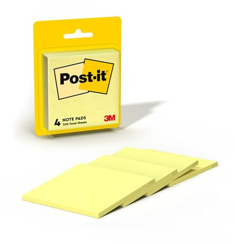 Post-it Notepad 7.5 x 7.5 cm, Canary Yellow, 4 Blocks, 5400 Sheets