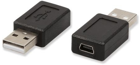 ELECTOP 2 Pack USB 2.0 A Male to USB B Mini 5 Pin Female Adapter Converter