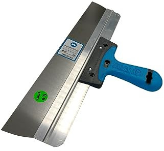 Handelskönig Flächenspachtel Alu mit Softgriff, Blattstärke 0,6 mm, Breite 500 mm, rostfrei, breit mit Stiel, Spachtel für Trockenbau Fassade Fassadenspachtel 500 mm