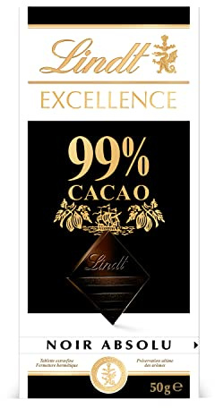 Lindt EXCELLENCE 99 % Kakao - Edelbitter-Schokolade | 50 g Tafel | Extra kräftige Bitter-Schokolade | Intensiver Kakao-Geschmack | Dunkle Schokolade | Vegane Schokolade | Schokoladengeschenk