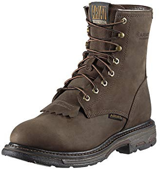 ARIAT BMVY9 Mens WorkHog 8 Waterproof Work Boot Oiled Dark Brown 9.5 Wide