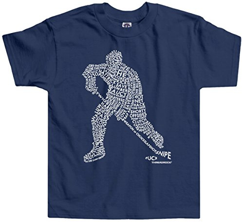 Threadrock Little Boys' Hockey Player Typography Design Toddler T-Shirt 4T Navy