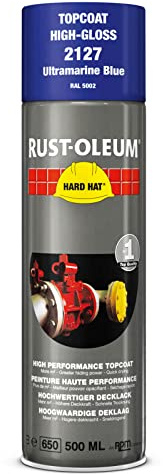 RUST-OLEUM 2127 Hard Hat Topcoat Ral-Colours, The Nr. 1 Industrial Paint Aerosol. Go Further, Work Faster, Last Longer!, Ultramarine blue-RAL 5002