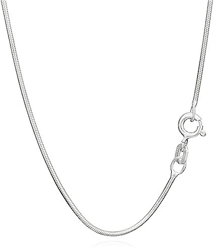 NKlaus 45cm Schlangenkette 925 Silber elegante Halskette filigrante Breite 0,9mm Collier 3,1g schwer 2477