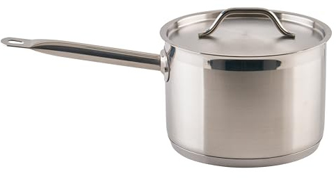 Winco Heavy-Duty Stainless Steel Sauce Pan with Cover, 4.5 Quart