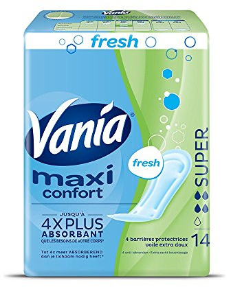Vania Maxi Super Fresh dambindning, 2-pack med 14 stycken