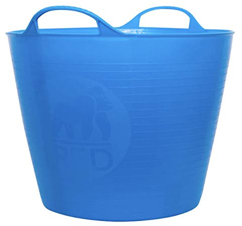 Red Gorilla Medium Flexible Plastic Tub, Toy Storage, Laundry, Gardening & More, 26 Liter/6.8 Gallon, Blue