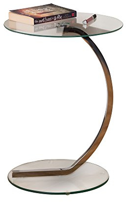 ASPECT Merlin Glass Round Table, 40 x 54 cm, Clear