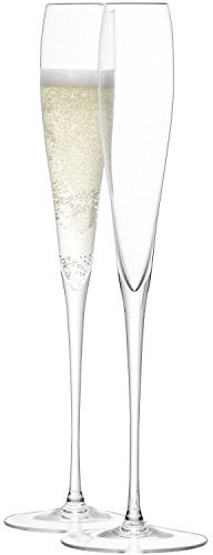 LSA International Wine Grand Champagne Flute 100ml Clear | Set of 2 | Mouthblown & Handmade Glass | WI17