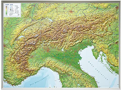 Alpen 1 : 1 200 000: Reliefkarte