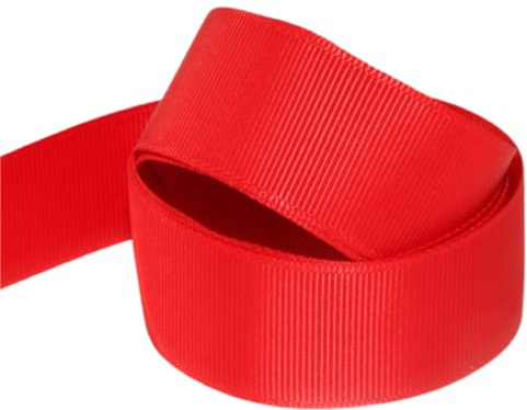 RED Grosgrain Ribbon 25MM X 10Mtrs Double SidedFor Gifts Wrap Sew Party, Decorations Events Dress Wedding Christmas Crafts, Bows Car, Floral Balloons Hairs, DIY, Bouquets, Cake Double Sided