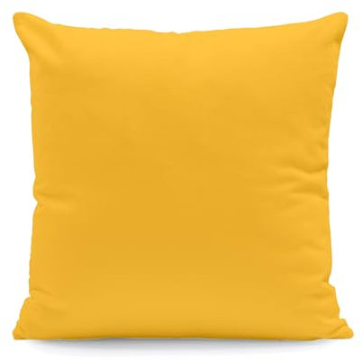 Kissenbezug 40x40 cm Uni Gelb Baumwolle Dekokissen Kissenhülle Couchkissen Sofakissen Deko Reißverschluss