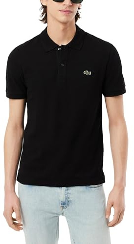 Lacoste Men's Slim Fit L.12.12 Piqué Polo Shirt, Black, Large