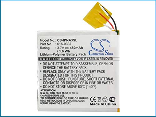 Batteri Apple iPod Nano 3rd 4 GB, iPod Nano 3rd 8 GB, iPod Nano G3 4GB, iPod, Li-pl, 450mAh