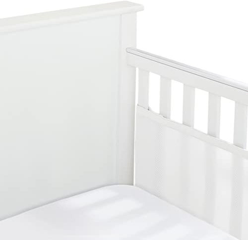 Halo Breathable Mesh Liner for Full-Size Cribs, Classic 3mm Mesh, White (Size 2FS Covers 2 Sides)