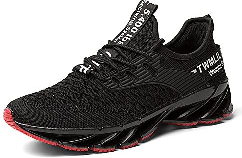 Sportskor Löparskor Andningsbara Lätta sneakers Gym Fitness Sneaker för män Kvinnor 18 Black red 43EU