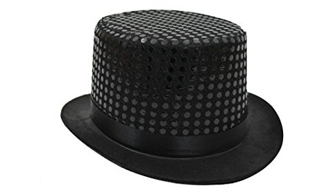 Svart paljetttopp hatt – ring master top hat