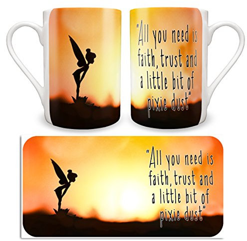 Bone China Mug. Tinkerbell Sunset Silhouette Inspired Design