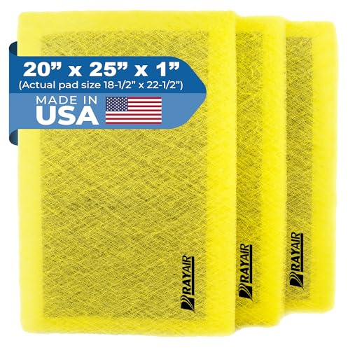 RAYAIR SUPPLY 20x25 Replacement Filter Pads Designed to Fit MicroPower Guard Air Cleaner 20x25 Refills (3 Pack) YELLOW