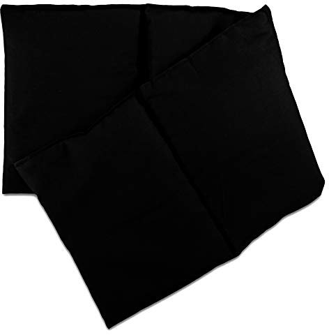 4-Kammer Rapssamenkissen 20x60cm groß - schwarz - Wärmekissen & Kältekissen - Körnerkissen mit Rapssamen