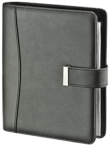 BSB Terminplaner Organizer Wochenplaner Terminkalender - 2026 - ca. A5-1 Woche = 2 Seiten - Softfolie, Classic, Schwarz - Ringbuch mit 6-Fach Lochung, nachfüllbar – Modell Manager, 02-0504