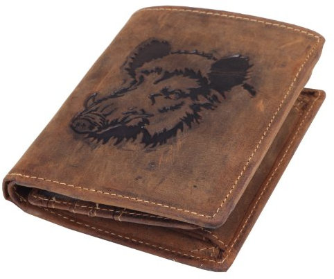 Greenburry Vintage Herrengeldbörse Leder Portmonee braun | Hochformat