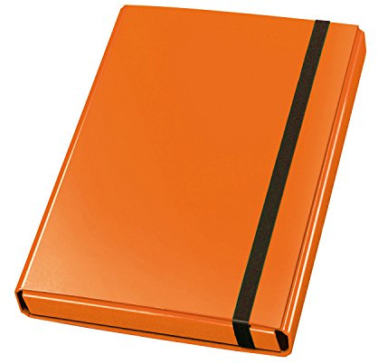 VELOFLEX 4443330 - Sammelbox Velocolor, DIN A4, mit Gummizug, Heftbox aus Karton, glanzkaschiert, orange, 23 x 32 x 4 cm, 1 Stück