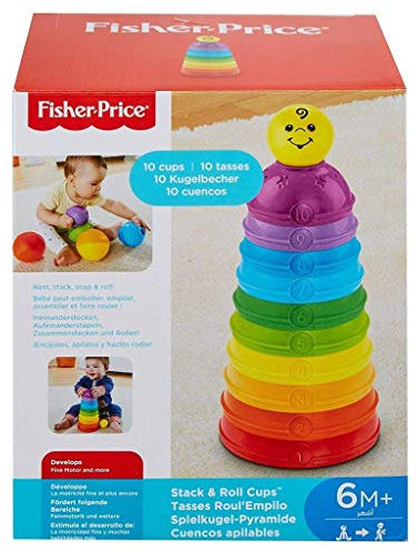 Fisher-Price - Cuencos apilables, juguete bebé +6 meses (Mattel W4472)
