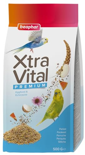 Beaphar - XtraVital Alimento para Periquitos, Alimento Equilibrado con Frutas, Semillas, Pasta de Huevo, 500 g